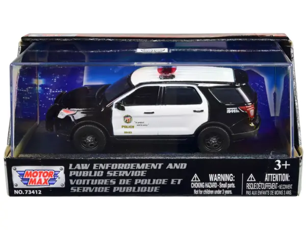 2015 Ford Police Interceptor Utility Black and White "LAPD (Los Angeles Police Department)" 1/43 Diecast Model Car by Motormax #1