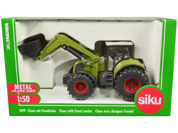 Claas Axion 850 Tractor with Front Loader Green with Gray Top 1/50 Diecast Model by Siku #1