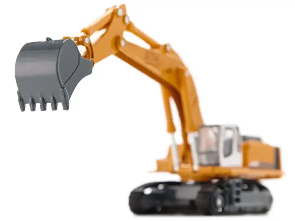 Heavy Haulage Flatbed Transporter Blue and Liebherr 974 Litronic Excavator Yellow 1/87 (HO) Diecast Models by Siku #5