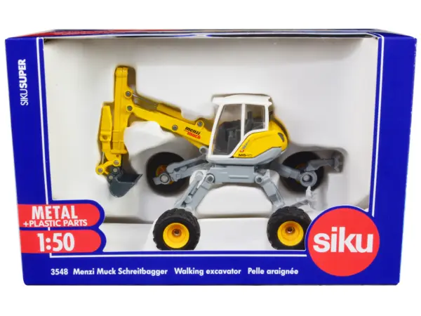 Menzi Muck M545 Walking Excavator Yellow with White Top 1/50 Diecast Model by Siku #1