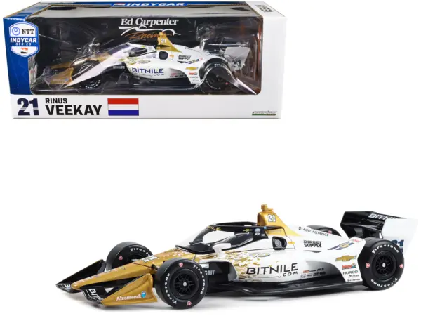 Dallara IndyCar #21 Rinus VeeKay "Bitnile" Ed Carpenter Racing (Road Course Configuration) "NTT IndyCar Series" (2023) 1/18 Diecast Model Car by Greenlight #1