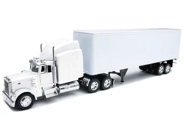 Peterbilt 379 Truck with Dry Goods Trailer White "Long Haul Trucker" Series 1/32 Diecast Model by New Ray #2