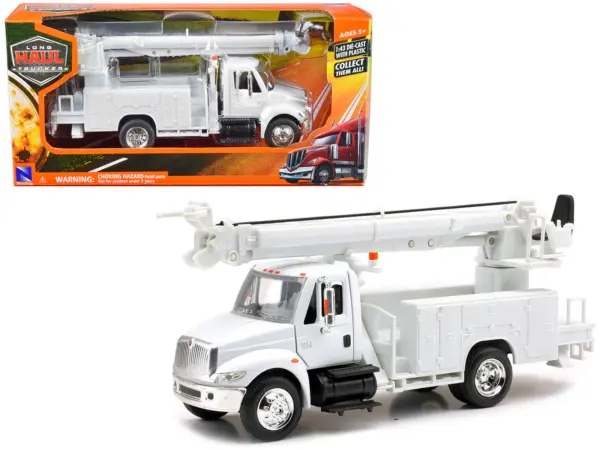 International 4200 Digger Service Truck White "Long Haul Trucker" Series 1/43 Diecast Model by New Ray #1
