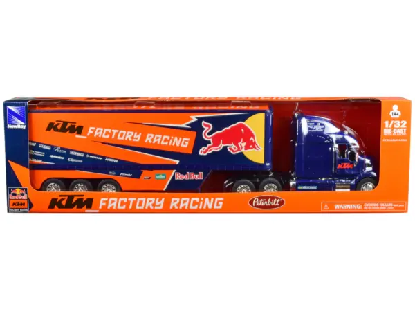 Peterbilt 387 Truck Dark Blue "Red Bull - KTM Factory Racing" 1/32 Diecast Model by New Ray #3