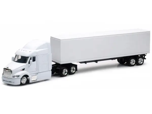 Peterbilt 387 Truck with Dry Goods Trailer White "Long Haul Trucker" Series 1/43 Diecast Model by New Ray #2