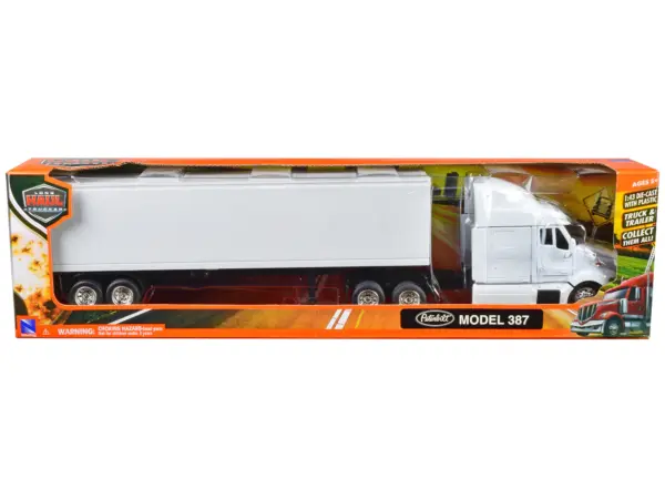 Peterbilt 387 Truck with Dry Goods Trailer White "Long Haul Trucker" Series 1/43 Diecast Model by New Ray #3