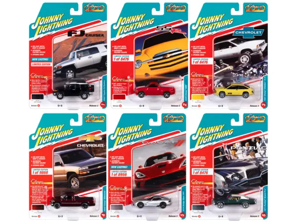 "Classic Gold Collection" 2022 Set B of 6 Cars Release 3 1/64 Diecast Model Cars by Johnny Lightning #1