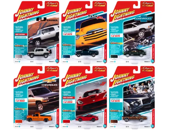 "Classic Gold Collection" 2022 Set A of 6 Cars Release 3 1/64 Diecast Model Cars by Johnny Lightning #1