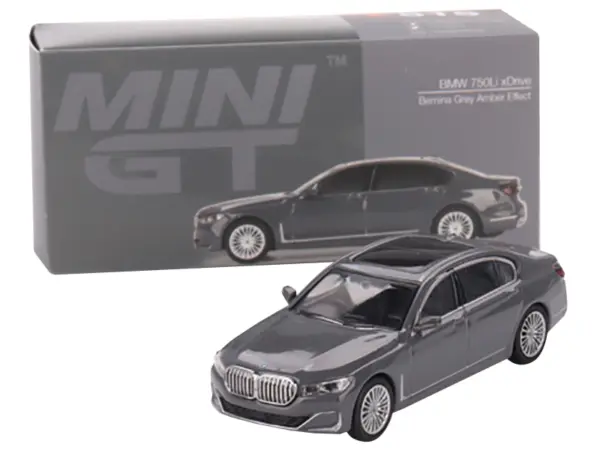 BMW 750Li xDrive Bernina Gray Amber Effect with Sunroof Limited Edition to 2400 pieces Worldwide 1/64 Diecast Model Car by Mini GT #4