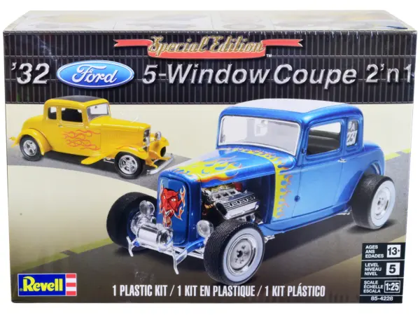 Level 5 Model Kit 1932 Ford 5-Window Coupe 2-in-1 Kit 1/25 Scale Model by Revell #1