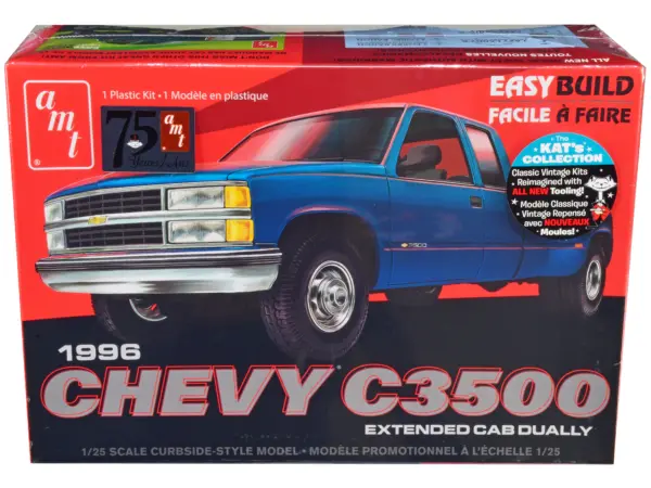Skill 2 Model Kit 1996 Chevrolet C3500 Extended Cab Dually Pickup Truck "Easy Build" 1/25 Scale Model by AMT #1