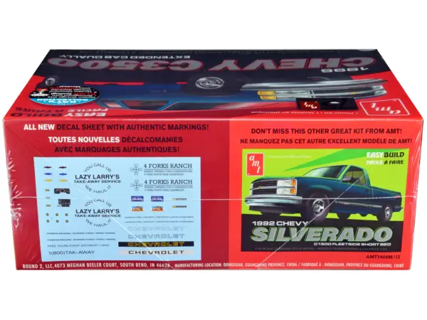 Skill 2 Model Kit 1996 Chevrolet C3500 Extended Cab Dually Pickup Truck "Easy Build" 1/25 Scale Model by AMT #3