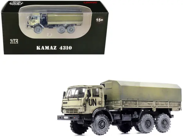 Kamaz 4310 Transport Truck Beige (Weathered) "United Nations" 1/72 Diecast Model by Legion #1