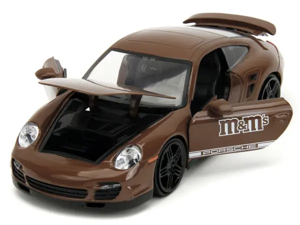 Porsche 911 Turbo Brown and Brown M&M Diecast Figure "M&M's" "Hollywood Rides" Series 1/24 Diecast Model Car by Jada #2