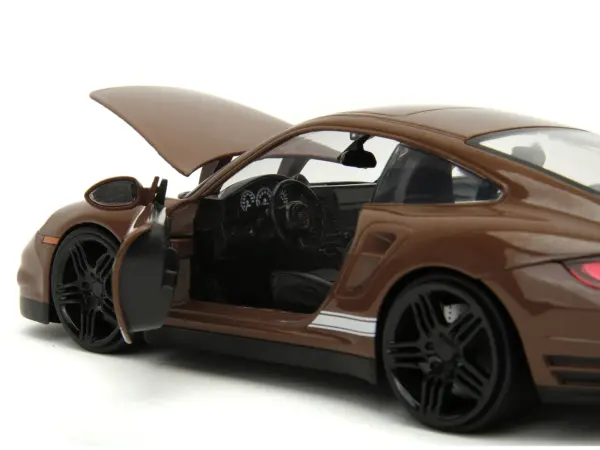 Porsche 911 Turbo Brown and Brown M&M Diecast Figure "M&M's" "Hollywood Rides" Series 1/24 Diecast Model Car by Jada #3