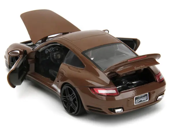 Porsche 911 Turbo Brown and Brown M&M Diecast Figure "M&M's" "Hollywood Rides" Series 1/24 Diecast Model Car by Jada #5