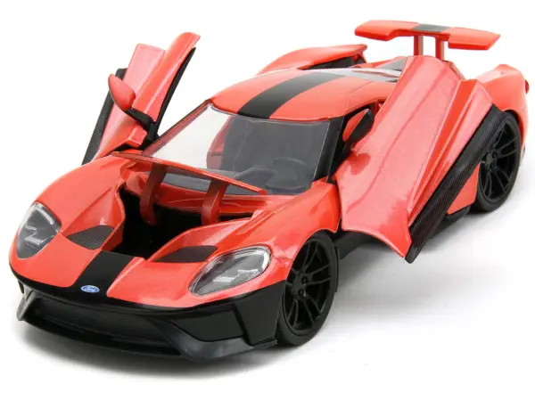2017 Ford GT Light Red Metallic with Black Stripe "Pink Slips" Series 1/24 Diecast Model Car by Jada #2