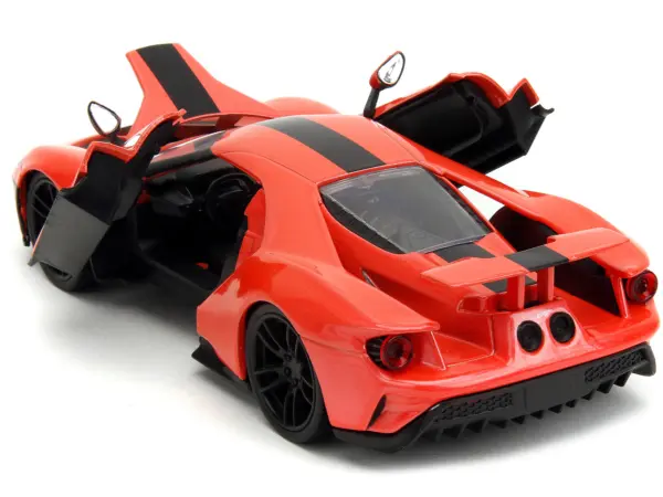 2017 Ford GT Light Red Metallic with Black Stripe "Pink Slips" Series 1/24 Diecast Model Car by Jada #4