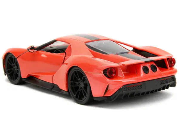 2017 Ford GT Light Red Metallic with Black Stripe "Pink Slips" Series 1/24 Diecast Model Car by Jada #5