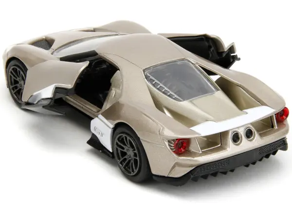 2017 Ford GT Gold Metallic with White Accents "Pink Slips" Series 1/32 Diecast Model Car by Jada #4