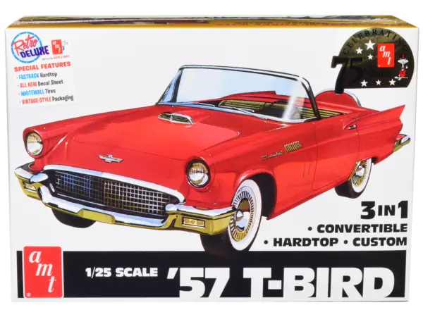 Skill 2 Model Kit 1957 Ford Thunderbird 3-in-1 Kit 1/25 Scale Model by AMT #1