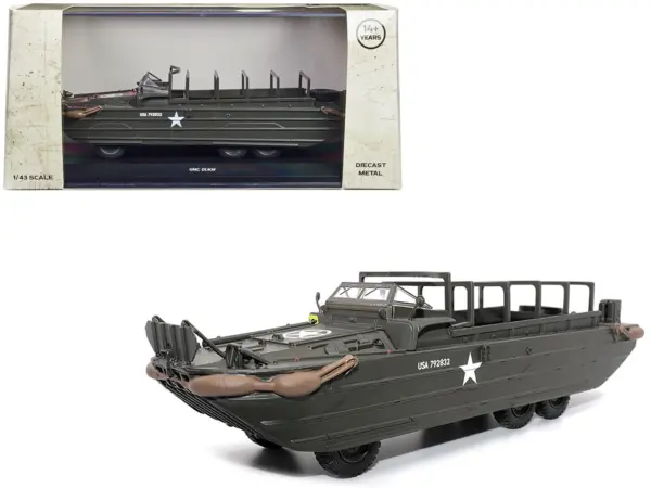 GMC DUKW Amphibious Vehicle Olive Drab "United States Army" 1/43 Diecast Model by Militaria Die Cast #1