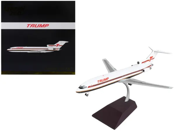 Boeing 727-200 Commercial Aircraft "Trump Shuttle" White with Red Stripes "Gemini 200" Series 1/200 Diecast Model Airplane by GeminiJets #1