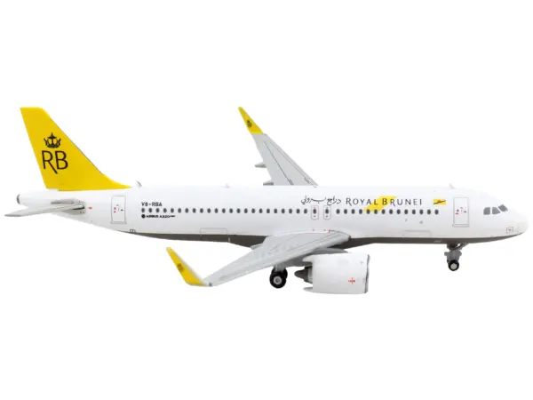 Airbus A320neo Commercial Aircraft "Royal Brunei Airlines" White with Yellow Tail 1/400 Diecast Model Airplane by GeminiJets #2