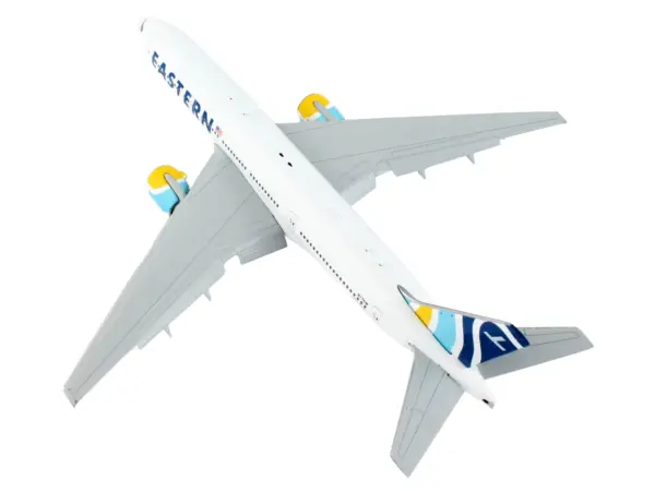 Boeing 777-200ER Commercial Aircraft with Flaps Down "Eastern Air Lines" White with Striped Tail 1/400 Diecast Model Airplane by GeminiJets #3