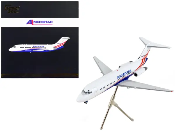 McDonnell Douglas DC-9-15F Commercial Aircraft "Ameristar Air Cargo" White with Blue and Red Stripes "Gemini 200" Series 1/200 Diecast Model Airplane by GeminiJets #1