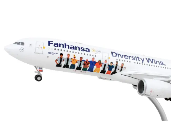 Airbus A330-300 Commercial Aircraft "Lufthansa - Diversity Wins" White with Blue Tail "Gemini 200" Series 1/200 Diecast Model Airplane by GeminiJets #2