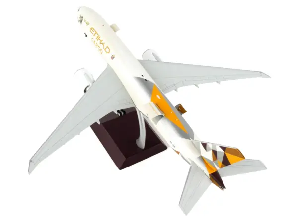Boeing 777F Commercial Aircraft "Etihad Airways Cargo" Beige with Tail Graphics "Gemini 200 - Interactive" Series 1/200 Diecast Model Airplane by GeminiJets #5