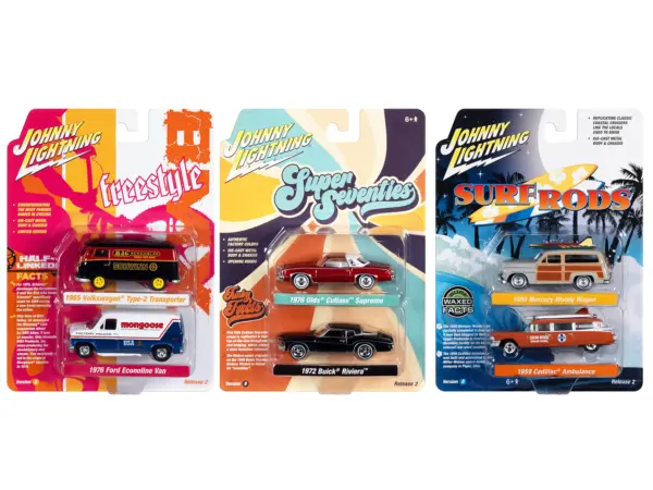 Johnny Lightning "2-Packs" 2023 Set B of 6 pieces Release 2 1/64 Diecast Model Cars by Johnny Lightning #1