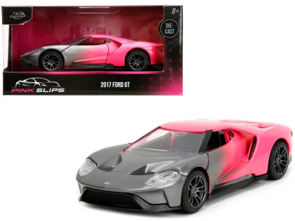 2017 Ford GT Gray Metallic and Pink Gradient "Pink Slips" Series 1/32 Diecast Model Car by Jada #1