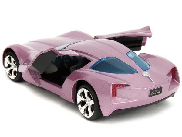 2009 Chevrolet Corvette Stingray Concept Pink Metallic with Blue Tinted Windows "Pink Slips" Series 1/32 Diecast Model Car by Jada #4