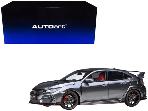 2021 Honda Civic Type R (FK8) RHD (Right Hand Drive) Polished Metal Gray Metallic 1/18 Model Car by Autoart #1