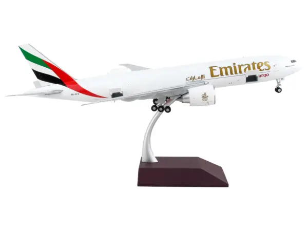 Boeing 777F Commercial Aircraft "Emirates Airlines - SkyCargo" White with Striped Tail "Gemini 200 - Interactive" Series 1/200 Diecast Model Airplane by GeminiJets #2