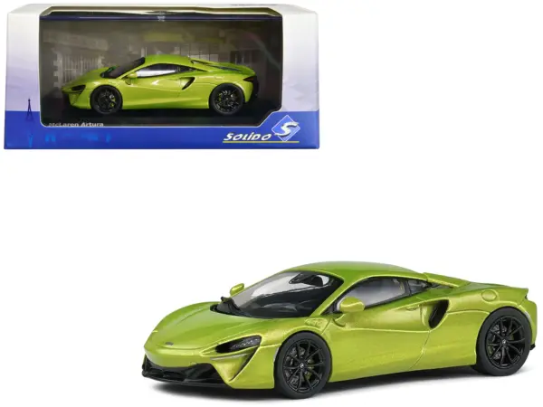 McLaren Artura Hybrid Supercar Light Green Metallic 1/43 Diecast Model Car by Solido #1