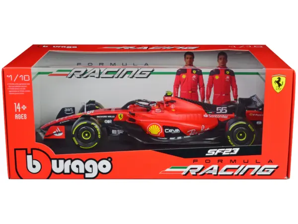 Ferrari SF-23 #55 Carlos Sainz Formula One F1 World Championship (2023) "Formula Racing" Series 1/18 Diecast Model Car by Bburago #1