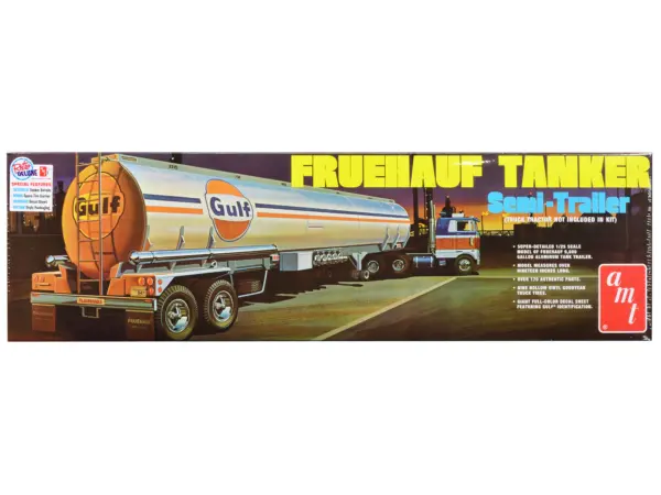 Skill 3 Model Kit Fruehauf Tanker Trailer "Gulf Oil" 1/25 Scale Model by AMT #1