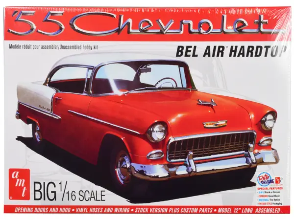 Skill 3 Model Kit 1955 Chevrolet Bel Air Hardtop 1/16 Scale Model by AMT #1