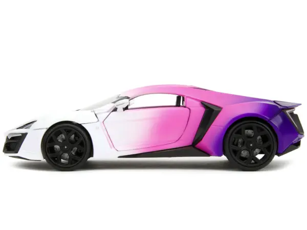 Lykan Hypersport White Pink and Purple Gradient "Pink Slips" Series 1/24 Diecast Model Car by Jada #3