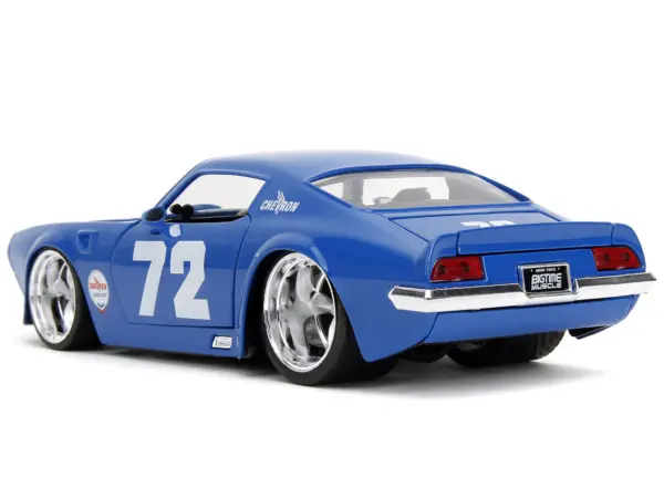 1972 Pontiac Firebird #72 Blue with White Stripe "Chevron" "Bigtime Muscle" Series 1/24 Diecast Model Car by Jada #5
