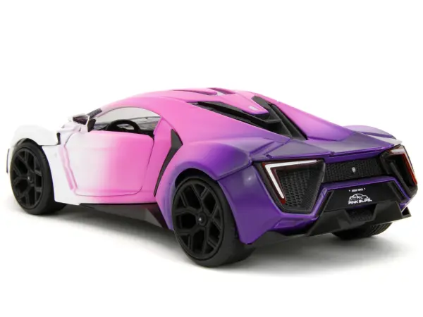 Lykan Hypersport White Pink and Purple Gradient "Pink Slips" Series 1/24 Diecast Model Car by Jada #5
