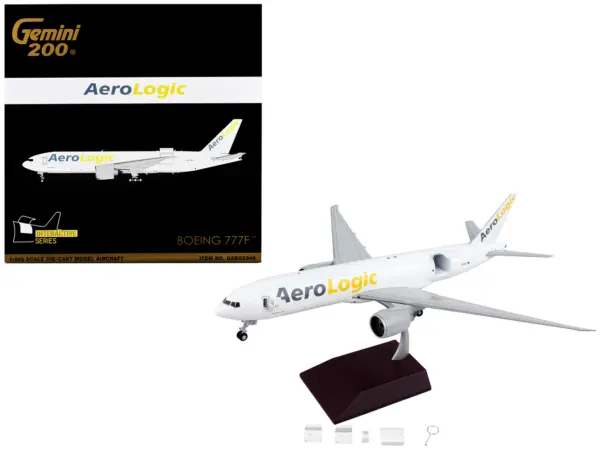 Boeing 777F Commercial Aircraft "AeroLogic" White "Gemini 200 - Interactive" Series 1/200 Diecast Model Airplane by GeminiJets #1