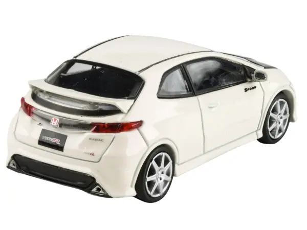 2007 Honda Civic Type R FN2 Championship White with Carbon Hood 1/64 Diecast Model Car by Paragon Models #3