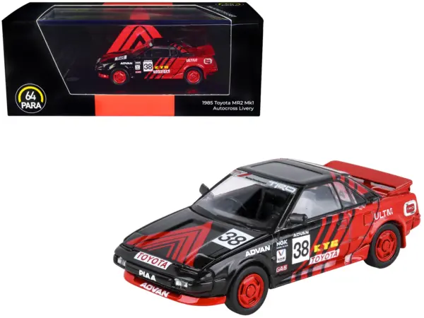 1985 Toyota MR2 MK1 RHD (Right Hand Drive) #38 Red and Black "Autocross Livery" 1/64 Diecast Model Car by Paragon Models #1