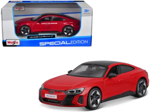 2022 Audi RS e-Tron GT Red with Black Top and Sunroof "Special Edition" Series 1/25 Diecast Model Car by Maisto #1