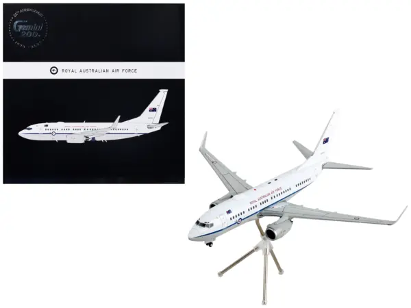 Boeing 737-700 Transport Aircraft "Royal Australian Air Force - A36-002" White and Gray "Gemini 200" Series 1/200 Diecast Model Airplane by GeminiJets #1