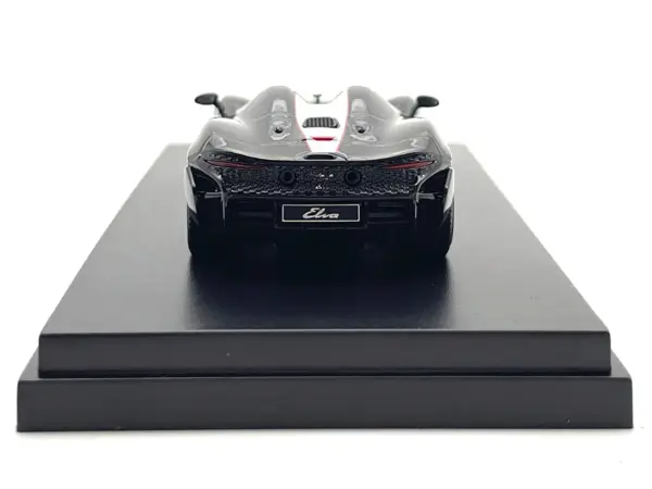 McLaren Elva Convertible #4 Carbon Black with White and Red Stripes 1/64 Diecast Model Car by LCD Models #3